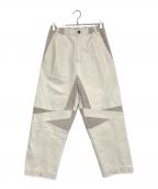 MUZE TURQUOISE LABELミューズ ターコイズ レーベル）の古着「CIRCUIT WIDE LEATHER TROUSERS」｜オフホワイト