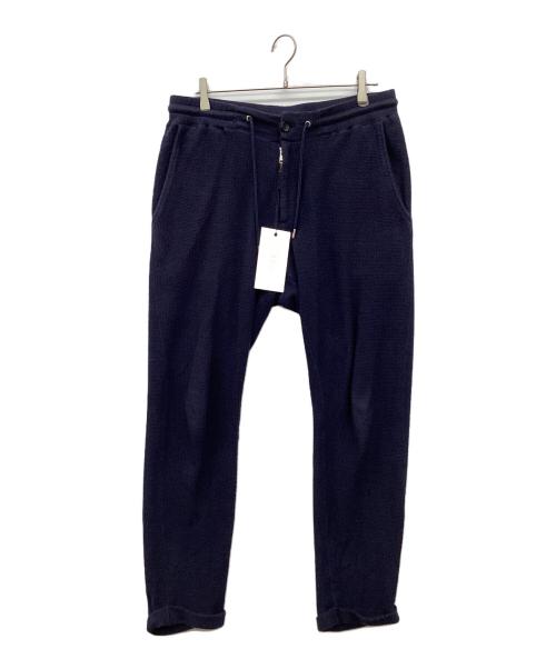 AKM（エーケーエム）AKM (エーケーエム) KARAMI JERSEY EASY TROUSER　イージートラウザーパンツ ネイビー サイズ:XLの古着・服飾アイテム