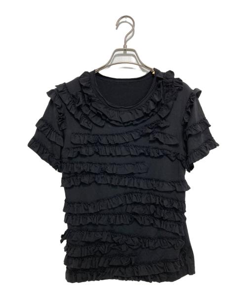 cccmalie（シーマリー）cccmalie (シーマリー) フリルTシャツ ブラック サイズ:38の古着・服飾アイテム