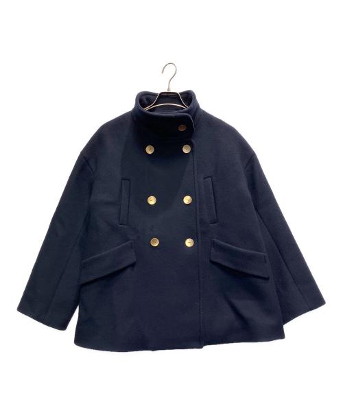 LANVIN en Bleu（ランバンオンブルー）LANVIN en Bleu (ランバンオンブルー) ダブルメルトンPコート ネイビー サイズ:Sの古着・服飾アイテム