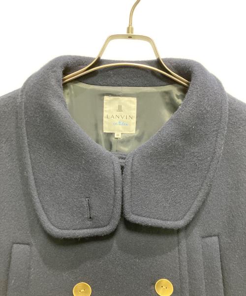 LANVIN en Bleu（ランバンオンブルー）LANVIN en Bleu (ランバンオンブルー) ダブルメルトンPコート ネイビー サイズ:Sの古着・服飾アイテム