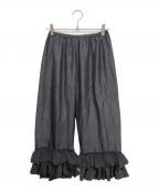 house of lotusハウスオブロータス）の古着「マルベリーシルクフリルパンツ」｜ブラック