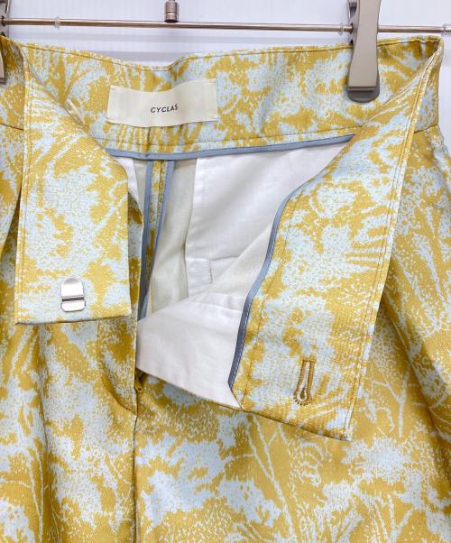 CYCLAS（シクラス）CYCLAS (シクラス) シルク混 プリントワイドパンツ イエロー サイズ:34の古着・服飾アイテム