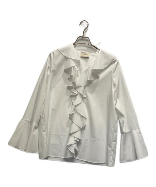 UNITED ARROWS（ユナイテッドアローズ）UNITED ARROWS (ユナイテッドアローズ) ラッフルフリルブラウス ホワイト サイズ:FREEの古着・服飾アイテム