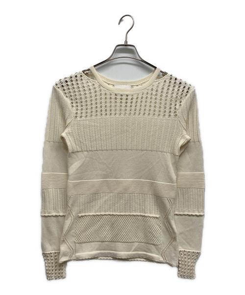 3.1 phillip lim（スリーワンフィリップリム）3.1 phillip lim (スリーワンフィリップリム) コットンナイロンデザイン ニットトップス アイボリー サイズ:Ｓの古着・服飾アイテム