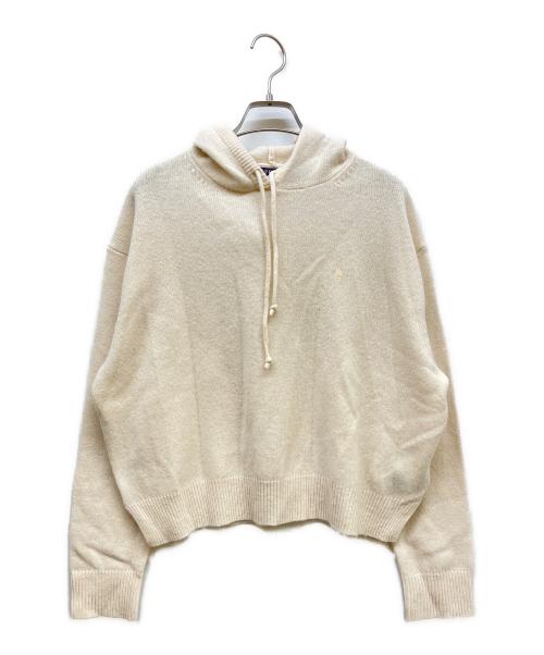 POLO RALPH LAUREN（ポロ・ラルフローレン）POLO RALPH LAUREN (ポロ・ラルフローレン) ウールカシミヤニットショートパーカー アイボリー サイズ:SIZE Mの古着・服飾アイテム