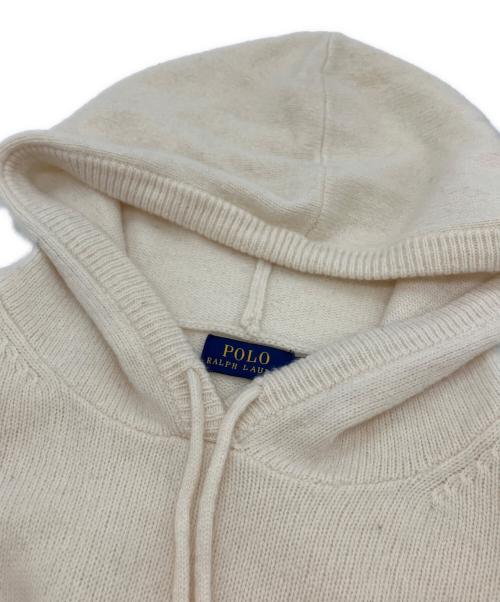 POLO RALPH LAUREN（ポロ・ラルフローレン）POLO RALPH LAUREN (ポロ・ラルフローレン) ウールカシミヤニットショートパーカー アイボリー サイズ:SIZE Mの古着・服飾アイテム