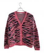 STELLA McCARTNEYステラマッカートニー）の古着「ゼブラ柄ニットカーディガン」｜フューシャピンク