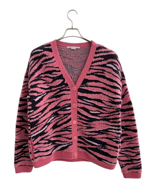 STELLA McCARTNEY（ステラマッカートニー）STELLA McCARTNEY (ステラマッカートニー) ゼブラ柄ニットカーディガン フューシャピンク サイズ:38の古着・服飾アイテム
