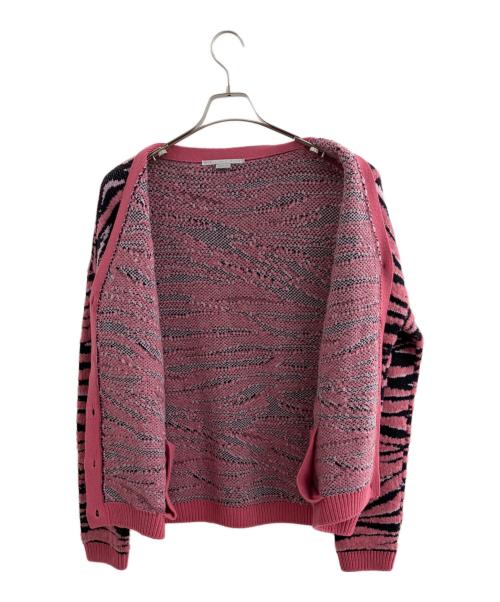 STELLA McCARTNEY（ステラマッカートニー）STELLA McCARTNEY (ステラマッカートニー) ゼブラ柄ニットカーディガン フューシャピンク サイズ:38の古着・服飾アイテム
