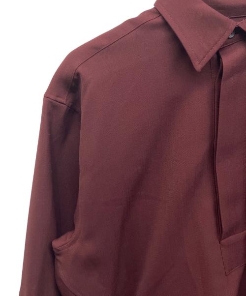 PLAN C（プランシー）Plan C (プランシー) Crop Front Hi-Lo L/S Shirt ボルドー サイズ:36の古着・服飾アイテム