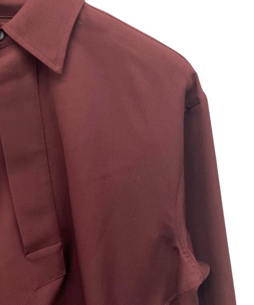 PLAN C（プランシー）Plan C (プランシー) Crop Front Hi-Lo L/S Shirt ボルドー サイズ:36の古着・服飾アイテム