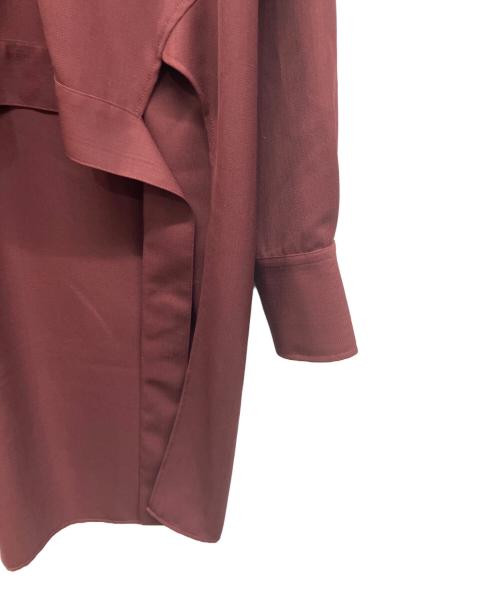 PLAN C（プランシー）Plan C (プランシー) Crop Front Hi-Lo L/S Shirt ボルドー サイズ:36の古着・服飾アイテム