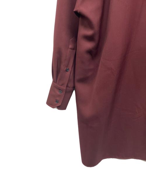 PLAN C（プランシー）Plan C (プランシー) Crop Front Hi-Lo L/S Shirt ボルドー サイズ:36の古着・服飾アイテム