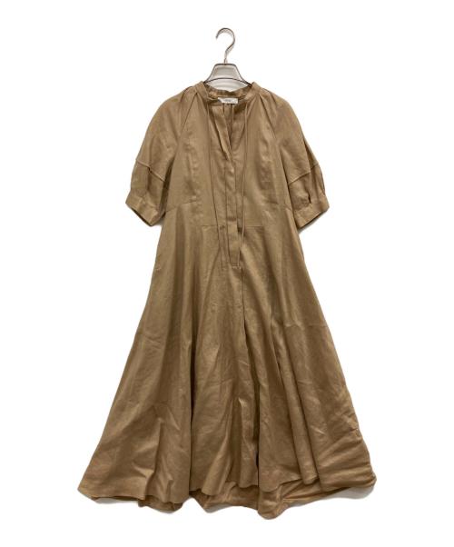ebure（エブール）ebure (エブール) クリアリネン ワンピース ベージュ サイズ:36の古着・服飾アイテム