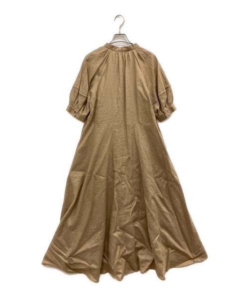 ebure（エブール）ebure (エブール) クリアリネン ワンピース ベージュ サイズ:36の古着・服飾アイテム