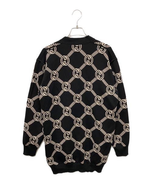 GUCCI（グッチ）GUCCI (グッチ) Gucci Reversible Wool Interlocking G Cardigan/リバーシブルニットカーディガン ベージュ×ブラック サイズ:XSの古着・服飾アイテム
