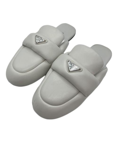 PRADA（プラダ）PRADA (プラダ) ソフト パデッドナッパレザー サボ ホワイト サイズ:37の古着・服飾アイテム