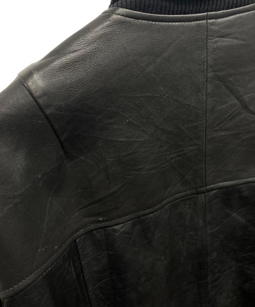 yoused（ユーズド）yoused (ユーズド) レザースタジアムジャンパー ブラック サイズ:size 2の古着・服飾アイテム