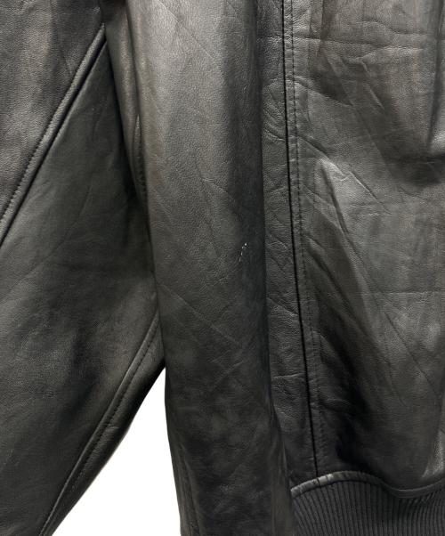 yoused（ユーズド）yoused (ユーズド) レザースタジアムジャンパー ブラック サイズ:size 2の古着・服飾アイテム