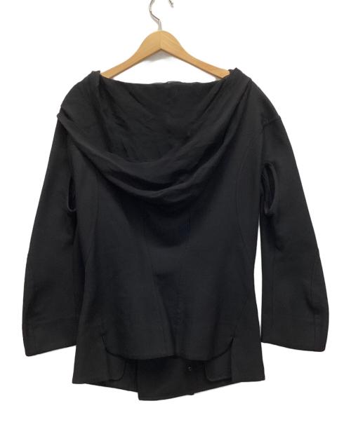 Yohji Yamamoto FEMME（ヨウジヤマモトファム）Yohji Yamamoto FEMME (ヨウジヤマモトファム) シアーフーデッドジャケット ブラック サイズ:1の古着・服飾アイテム