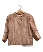 MARNIマルニ）の古着「毛皮ショートコート」｜ピンク