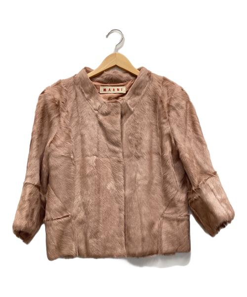 MARNI（マルニ）MARNI (マルニ) 毛皮ショートコート ピンク サイズ:40の古着・服飾アイテム