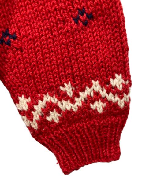CANADIAN SWEATER（カナディアンセーター）CANADIAN SWEATER (カナディアンセーター) Labrador Retriver (ラブラドールレトリバ) カウチンニットカーディガン レッド サイズ:Sの古着・服飾アイテム