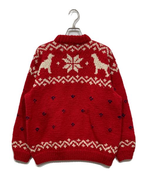 CANADIAN SWEATER（カナディアンセーター）CANADIAN SWEATER (カナディアンセーター) Labrador Retriver (ラブラドールレトリバ) カウチンニットカーディガン レッド サイズ:Sの古着・服飾アイテム