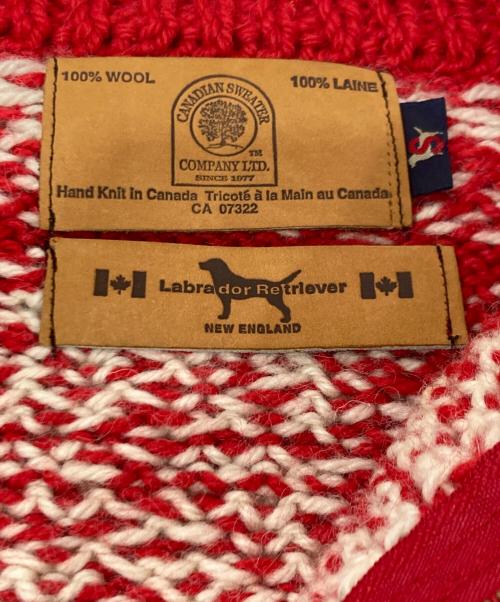 CANADIAN SWEATER（カナディアンセーター）CANADIAN SWEATER (カナディアンセーター) Labrador Retriver (ラブラドールレトリバ) カウチンニットカーディガン レッド サイズ:Sの古着・服飾アイテム