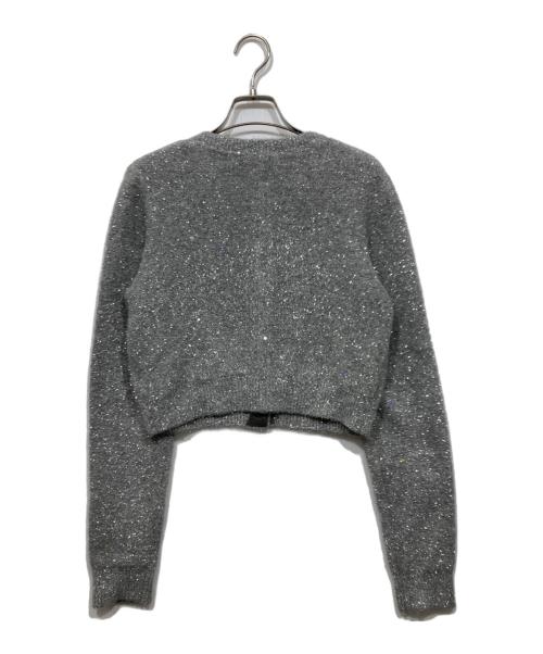 FRAY ID（フレイ アイディー）FRAY ID (フレイ アイディー) スパンコールラメフェザーカーディガン グレー サイズ:ONE SIZEの古着・服飾アイテム
