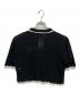 MARY QUANT (マリークヮント) レトロロゴクロッシェポロ カーディガン ブラック サイズ:Ｍ 未使用品：5000円