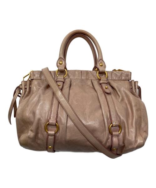 MIU MIU（ミュウミュウ）MIU MIU (ミュウミュウ) VITELLO LUX 2WAYバッグ ピンクベージュの古着・服飾アイテム