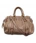 MIU MIU (ミュウミュウ) VITELLO LUX 2WAYバッグ ピンクベージュ：50000円