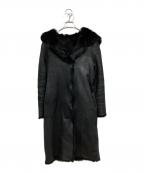 ESTNATIONエストネーション）の古着「ムートンレザーファーコート」｜ブラック
