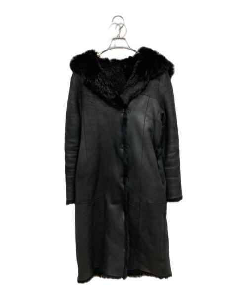 ESTNATION（エストネーション）ESTNATION (エストネーション) ムートンレザーファーコート ブラック サイズ:36の古着・服飾アイテム