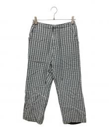 Name.（ネーム）の古着「RAYON PLAID EASY TROUSERS　レーヨン プレーン イージー トラウザーズ」｜グレー