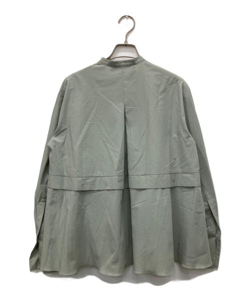 MARILYN MOON（マリリンムーン）MARILYN MOON (マリリンムーン) Tuck frill flare washer shirt セージグリーン サイズ:Freeの古着・服飾アイテム