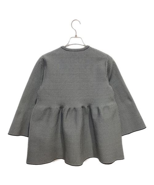 UNITED ARROWS（ユナイテッドアローズ）UNITED ARROWS (ユナイテッドアローズ) ミニフリル ジャカード カーディガン ブラック サイズ:Fの古着・服飾アイテム