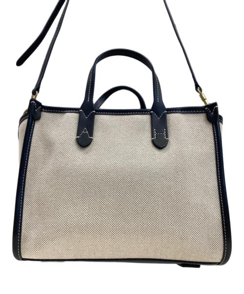 ANYA HINDMARCH（アニヤ・ハインドマーチ）ANYA HINDMARCH (アニヤ・ハインドマーチ) 2WAYバッグ ベージュ×ブラックの古着・服飾アイテム