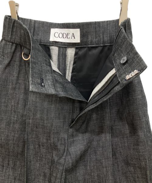 CODE A（コードエー）CODE A (コードエー) pleated wide leg trousers グレー サイズ:XSの古着・服飾アイテム