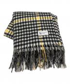 JOHNSTONS OF ELGINジョンストンズオブエルガン）の古着「カシミヤチェックストール」｜イエロー×ブラック