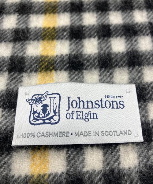 JOHNSTONS OF ELGIN（ジョンストンズオブエルガン）JOHNSTONS OF ELGIN (ジョンストンズオブエルガン) カシミヤチェックストール イエロー×ブラックの古着・服飾アイテム