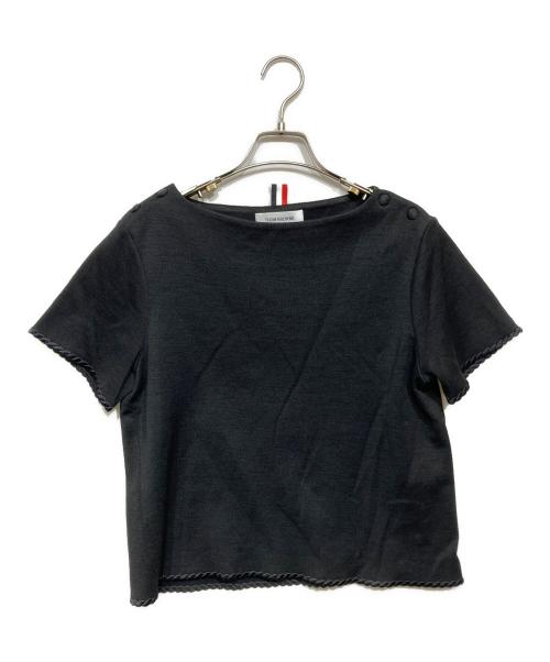 Thom Browne（トムブラウン）Thom Browne (トムブラウン) シルクコットンTシャツ ブラック サイズ:40の古着・服飾アイテム
