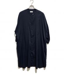 HUIS（ハウス）の古着「バルーンスリーブワンピース」｜ネイビー