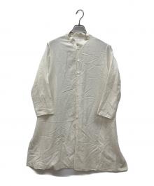 JURGEN LEHL（ヨーガンレール）の古着「コットンリネンスリットロングシャツ」｜アイボリー