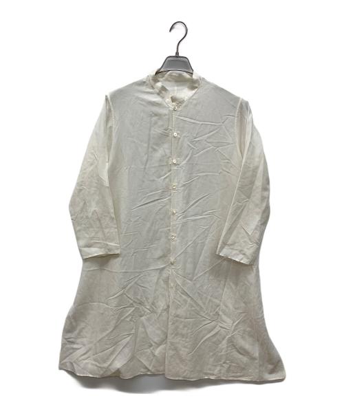 JURGEN LEHL（ヨーガンレール）JURGEN LEHL (ヨーガンレール) コットンリネンスリットロングシャツ アイボリー サイズ:Ｓの古着・服飾アイテム