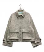 MUZE TURQUOISE LABELミューズ ターコイズ レーベル）の古着「OVERSIZED BIG WOOL BLOUSON」｜グレー