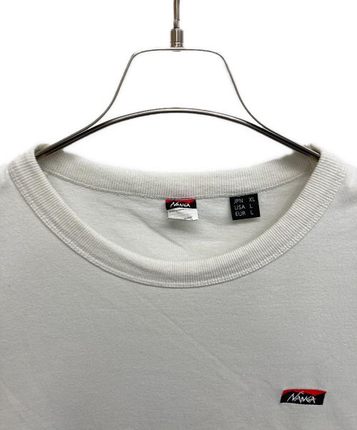 NANGA（ナンガ）NANGA (ナンガ) NANGA ECO HYBRID BOX LOGO EMBROIDERY TEE ホワイト サイズ:JPN XL USA L EUR Lの古着・服飾アイテム