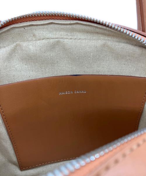 MAISON CANAU（メゾンカナウ）MAISON CANAU (メゾンカナウ) SMOOTH ROUND BOSTON バッグ ブラウンの古着・服飾アイテム